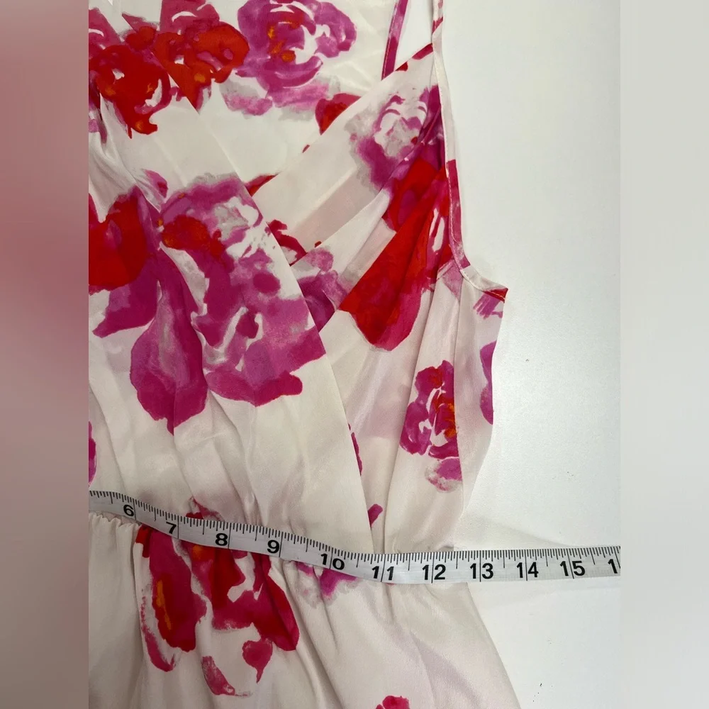 Amanda Uprichard Silk Floral Chelsea Dress Size Small White Pink Red
